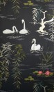 Nina Campbell Papier peint Swan Lake - Black