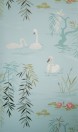 Nina Campbell Carta da parati Swan Lake - pale blue