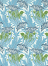 Morris & Co Papier peint Laceflower - Garden Green/ Lagoon