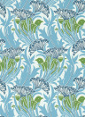 Morris & Co Wallpaper Laceflower - Garden Green/ Lagoon