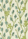 Morris & Co Papier peint Monkshood - Aqua/ Peashoot