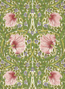 Morris & Co Wallpaper Pimpernel - Sap Green/ Strawberry