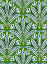Clarke & Clarke Papier peint Attingham - Cobalt/ Green