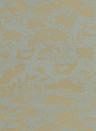 GP & J Baker Wallpaper Heron & Lotus Flower - Eucalyptus