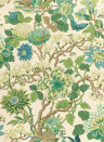 GP & J Baker Wallpaper Magnolia - Emerald/ Teal