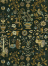Josephine Munsey Tapete Fable Garden - Olive and Black