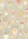 Majvillan Wallpaper Floral Daiquiri - Morning Haze Blue