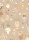Majvillan Wallpaper Floral Daiquiri - Veil Merino Brown