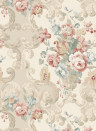 Mulberry Home Wallpaper Floral Rococo - Lovat/ Red