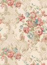Mulberry Home Wallpaper Floral Rococo - Red/ Green