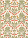 GP & J Baker Tapete Birds & Cherries - Red/ Green