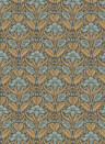 GP & J Baker Tapete Iris Meadow - Aqua/ Ochre