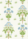 Morris & Co Wallpaper Meadow Sweet - Cobalt/ Grass Green