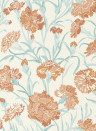 Harlequin Wallpaper Fleur de Joie - Paprika/ Aqua/ Soft Focus