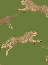 Jannelli & Volpi Wallpaper Leaping Cheetah Grasscloth - 26024
