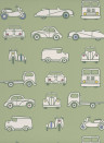 Little Greene Carta da parati Road Trip - Pea Green