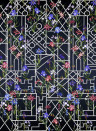Christian Lacroix Tapete Fretwork Garden Panoramic - Indigo