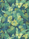 GP & J Baker Wallpaper Tropical Floral - Indigo/ Teal