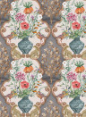 Osborne & Little Papier peint Sundara - Charcoal/ Chestnut