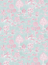 Osborne & Little Wallpaper Karuna - Aqua/ Raspberry
