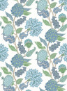 Osborne & Little Wallpaper Cynara - Denim/ Apple