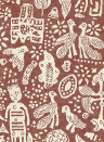 Lewis & Wood Carta da parati Minna Maze - Russet