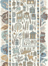 Lewis & Wood Wallpaper Ravi Ribbon - Aqua Vita