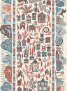 Lewis & Wood Wallpaper Ravi Ribbon - Blue Almond