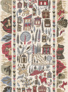Lewis & Wood Wallpaper Ravi Ribbon - Peat Pomegranate