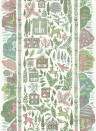 Lewis & Wood Wallpaper Ravi Ribbon - Pistachio Rose