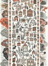 Lewis & Wood Wallpaper Ravi Ribbon - Satsuma Soot