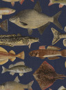 Sandberg Mural Scandinavian Fishes - Dark Blue