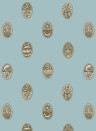Josephine Munsey Carta da parati Linear Cameos - Cobber Spruce/ Dew