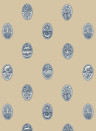 Josephine Munsey Carta da parati Linear Cameos - Shell, Churt Blue/ Cliffwell Stone