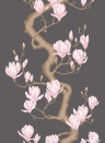 Cole & Son Tapete Magnolia Tree - Charcoal and Soft Pink