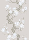 Cole & Son Tapete Magnolia Tree Silk - Non Slub Silk/ Soft Cream and Powder