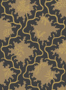 Cole & Son Tapete Moss Trellis - Black and Gold