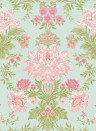 Cole & Son Tapete Poppies - Soft Pink/ Blush and Soft Green on Mint