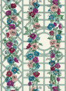 Edmond Petit Wallpaper Jardin d'Anémones - Fuschia/ Bleu