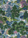 Thibaut Tapete Pagoda Trees - Lavender and Blue