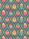 Osborne & Little Wallpaper Mysore - Midnight/ Magenta