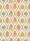 Osborne & Little Wallpaper Mysore - Ivory/ Terracotta