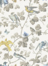 Cole & Son Wallpaper Winter Birds Yellow/ Grey