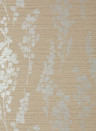 Thibaut Carta da parati Spring Blooms - Metallic Silver on Taupe