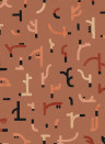Tres Tintas Papier peint Tribal Tongue - Red
