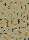 Tres Tintas Papier peint Tribal Tongue - Green