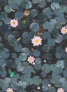 Little Greene Carta da parati panoramica Lily Pads - Hicks Blue