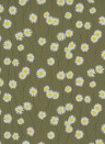 Little Greene Tapete Moon Daisies - Olive Colour