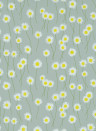 Little Greene Tapete Moon Daisies - Celestial Blue