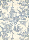 Thibaut Wallpaper Empress Court - Navy